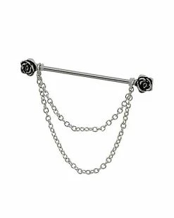Cheapest 👏 Rose Dangle Industrial Barbell - 14 Gauge 💯 -Playboy Shop 03460615 b