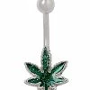 Best Sale 🌟 Glitter Leaf Belly Ring - 14 Gauge ⭐ -Playboy Shop 03465416 a
