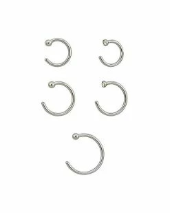 Discount 👏 Multi-Pack CZ Hoop Nose Rings - 5 Pack 🧨 -Playboy Shop 03465739 a