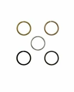New 🤩 Multi-Pack Colored Hoop Nose Rings - 5 Pack 💯 -Playboy Shop 03465754 a