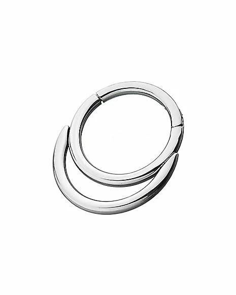 Best Pirce ❤️ Double Hoop Hinged Septum Ring - 16 Gauge ❤️ 4 Best Pirce ❤️ Double Hoop Hinged Septum Ring - 16 Gauge ❤️ - Image 2