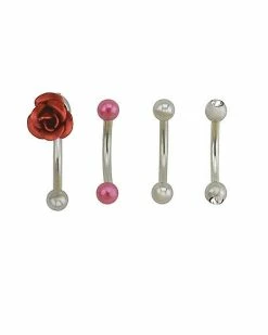 Flash Sale 😍 Multi-Pack Rose Curved Barbells 4 Pack - 16 Gauge 👍