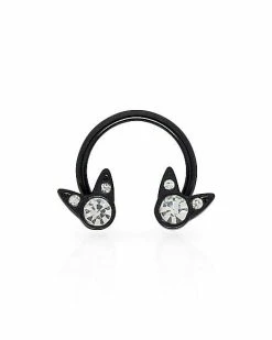 Cheapest 😀 CZ Cat Septum Ring - 16 Gauge 😀