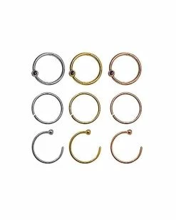 Top 10 🛒 Hoop Nose Ring 9 Pack - 20 Gauge 👏 -Playboy Shop 03468006 a 1
