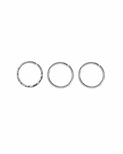 Top 10 ⭐ Multi-Pack Textured Hoop Nose Rings 3 Pack - 22 Gauge 👏 -Playboy Shop 03468014 a