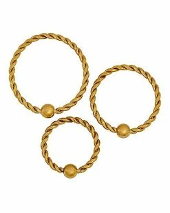 New 🌟 Multi-Pack Goldtone Twisted Hoop Nose Rings and L-Bend Nose Rings 6 Pack - 20 Gauge ❤️ -Playboy Shop 03469608 b