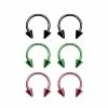 Hot Sale 🔥 Multi-Pack Colored Spiked Horseshoe Rings 3 Pair - 16 Gauge 🛒