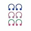 Hot Sale 🧨 Multi-Pack Colored CZ Horseshoe Rings 3 Pair - 14 Gauge 💯 -Playboy Shop 03471711 a