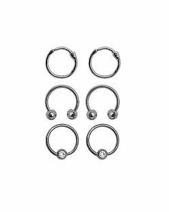 New 🎉 Multi-Pack Horseshoe and Captive Rings 3 Pair - 16 Gauge 🔥