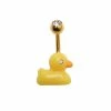 Budget 🌟 Goldtone CZ Duck Belly Ring - 14 Gauge 🛒 -Playboy Shop 03473089 a
