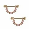Cheapest 😀 Rose Goldtone Flower CZ Stone Nipple Shields - 14 Gauge ❤️ -Playboy Shop 03473337 a