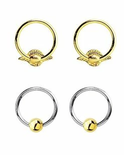 Cheap π Multi-Pack Goldtone Saturn Captive Bead Rings 2 Pair - 16 Gauge π 9 Cheap π Multi-Pack Goldtone Saturn Captive Bead Rings 2 Pair - 16 Gauge π -Playboy Shop 03473501 d