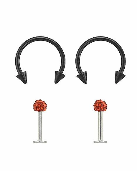 Cheapest β€οΈ Multi-Pack CZ Horseshoe Rings and Labret Lip Rings 4 Pack - 16 Gauge π₯ 3 Cheapest β€οΈ Multi-Pack CZ Horseshoe Rings and Labret Lip Rings 4 Pack - 16 Gauge π₯