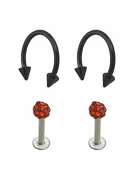 Cheapest β€οΈ Multi-Pack CZ Horseshoe Rings and Labret Lip Rings 4 Pack - 16 Gauge π₯ 4 Cheapest β€οΈ Multi-Pack CZ Horseshoe Rings and Labret Lip Rings 4 Pack - 16 Gauge π₯ - Image 2