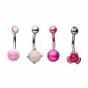 Wholesale 🎉 Multi-Pack Rose Belly Rings 4 Pack - 14 Gauge 🔥 -Playboy Shop 03474368 a