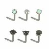 Best Sale 👏 Multi-Pack Shape CZ L-Bend Nose Rings 6 Pack - 20 Gauge 😍 -Playboy Shop 03474525 a