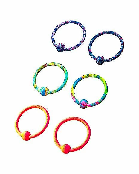 Hot Sale π Multi-Pack Splatter Captive Bead Rings 3 Pair - 18 Gauge π 4 Hot Sale π Multi-Pack Splatter Captive Bead Rings 3 Pair - 18 Gauge π - Image 2
