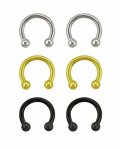 Buy π Multi-Pack Plated Horseshoe Rings - 3 Pair π 4 Buy π Multi-Pack Plated Horseshoe Rings - 3 Pair π - Image 2