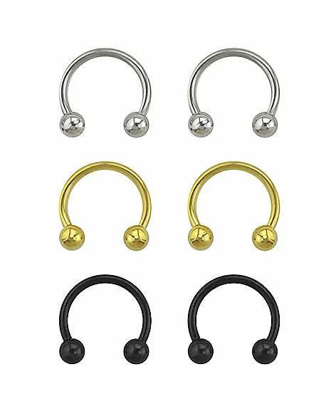 Buy π Multi-Pack Plated Horseshoe Rings - 3 Pair π 6 Buy π Multi-Pack Plated Horseshoe Rings - 3 Pair π - Image 4