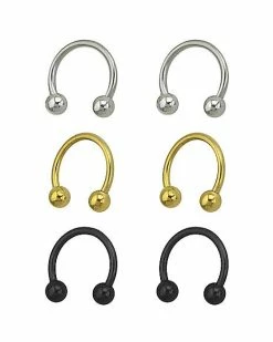 Buy π Multi-Pack Plated Horseshoe Rings - 3 Pair π 13 Buy π Multi-Pack Plated Horseshoe Rings - 3 Pair π -Playboy Shop 03480027 b