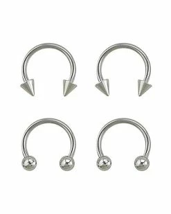 Outlet ⌛ Multi-Pack Spiked Horseshoe Rings - 2 Pair 😀 -Playboy Shop 03480043 a