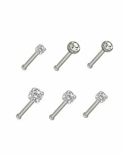 New 🎁 Multi-Pack CZ Stud Nose Rings - 6 Pack 🎁 -Playboy Shop 03480167 a