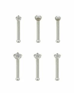 New 🎁 Multi-Pack CZ Stud Nose Rings - 6 Pack 🎁 -Playboy Shop 03480167 b