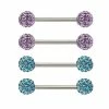 Hot Sale ❤️ Blue and Purple CZ Nipple Barbells 4 Pack - 14 Gauge 👍 -Playboy Shop 03480399 a
