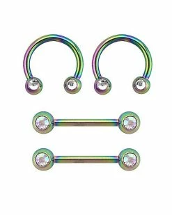 Top 10 🔥 Multi-Pack Nipple Barbells and Horseshoe Rings 4 Pack - 14 Gauge 🔔