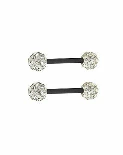 Wholesale ✔️ Black Paved CZ Nipple Barbells - 14 Gauge 💯 -Playboy Shop 03483641 b