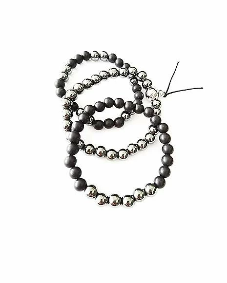 Budget π Hematite Beaded Bracelets - 3 Pack π 4 Budget π Hematite Beaded Bracelets - 3 Pack π - Image 2