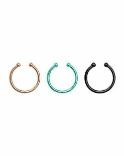 Best deal 🔔 Multi-Pack Basic Fake Septum Rings - 3 Pack 😍