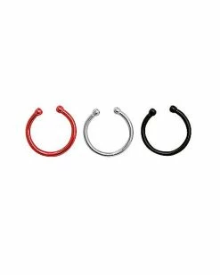 Discount 🥰 Multi-Pack Red Fake Septum Rings - 3 Pack ⭐