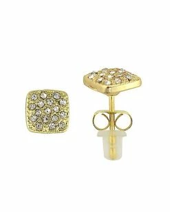 Promo 🎉 Goldtone Square Paved CZ Stud Earrings ✨ -Playboy Shop 03485497 b