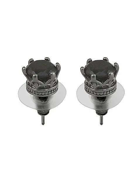 Top 10 π Black CZ Crown Stud Earrings - 20 Gauge π 5 Top 10 π Black CZ Crown Stud Earrings - 20 Gauge π - Image 3