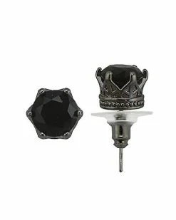 Top 10 π Black CZ Crown Stud Earrings - 20 Gauge π 15 Top 10 π Black CZ Crown Stud Earrings - 20 Gauge π -Playboy Shop 03485620 b
