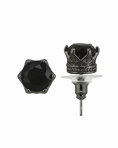Top 10 π Black CZ Crown Stud Earrings - 20 Gauge π 8 Top 10 π Black CZ Crown Stud Earrings - 20 Gauge π - Image 6