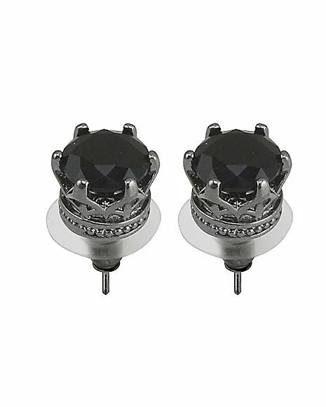 Top 10 π Black CZ Crown Stud Earrings - 20 Gauge π 9 Top 10 π Black CZ Crown Stud Earrings - 20 Gauge π - Image 7