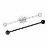 Flash Sale 🎉 Multi-Pack CZ Lotus Flower Industrial Barbells 2 Pack - 14 Gauge ✨ -Playboy Shop 03487584 a