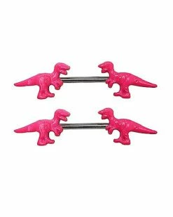 Top 10 👏 Glow In The Dark T. Rex Nipple Barbells - 14 Gauge 🎉