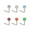Brand new π Multi-Pack Colored CZ L-Bend Nose Rings 6 Pack - 20 Gauge π 2 Brand new π Multi-Pack Colored CZ L-Bend Nose Rings 6 Pack - 20 Gauge π -Playboy Shop 03488186 a