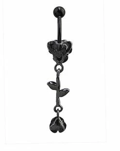 Cheapest ⌛ CZ Rose Dangle Belly Ring - 14 Gauge 😉 -Playboy Shop 03496635 d