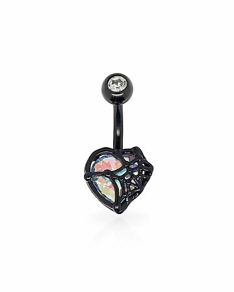 Discount π CZ Web Heart Belly Ring - 14 Gauge βοΈ 3 Discount π CZ Web Heart Belly Ring - 14 Gauge βοΈ
