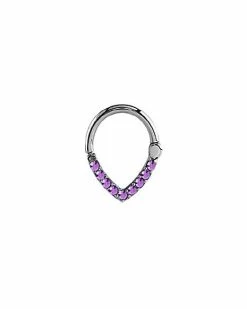 Promo 🔥 Purple CZ Septum Ring - 16 Gauge 👍