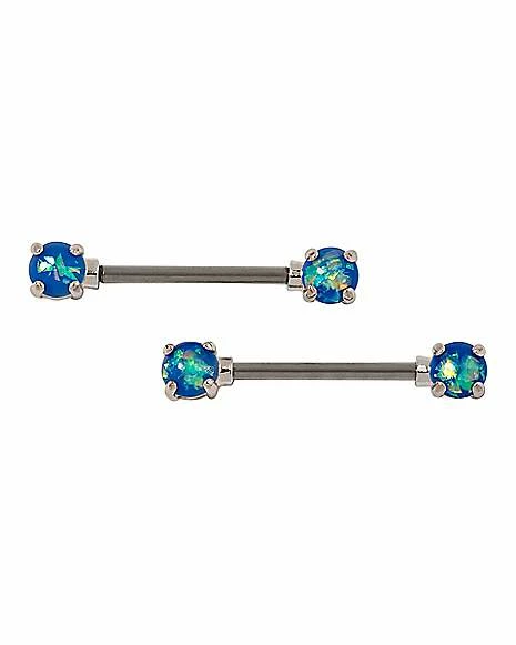 Deals π Titanium Blue Opal-Effect Nipple Barbells - 14 Gauge β€οΈ 3 Deals π Titanium Blue Opal-Effect Nipple Barbells - 14 Gauge β€οΈ