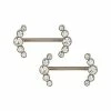 Hot Sale 🧨 CZ Titanium Half Circle Nipple Barbells - 14 Gauge 😉 -Playboy Shop 03502598 a