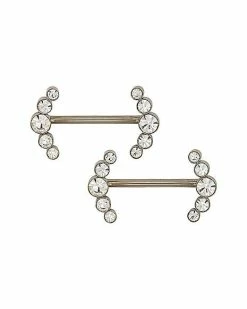 Hot Sale 🧨 CZ Titanium Half Circle Nipple Barbells - 14 Gauge 😉
