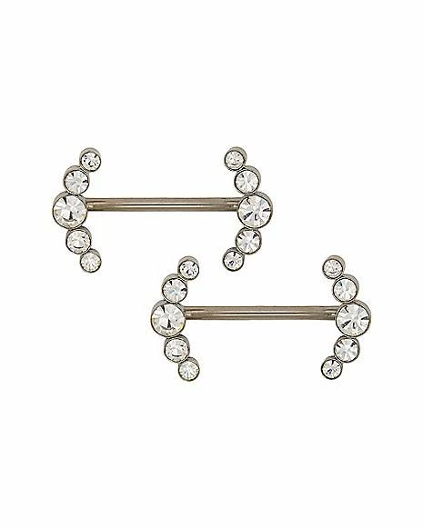 Hot Sale 𧨠CZ Titanium Half Circle Nipple Barbells - 14 Gauge π 3 Hot Sale 𧨠CZ Titanium Half Circle Nipple Barbells - 14 Gauge π