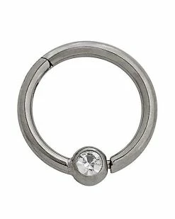 Outlet ⌛ CZ Titanium Hinged Septum Ring - 16 Gauge 😀