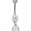 Best Sale 😉 CZ Titanium Dangle Belly Ring - 14 Gauge 👏 -Playboy Shop 03502853 a